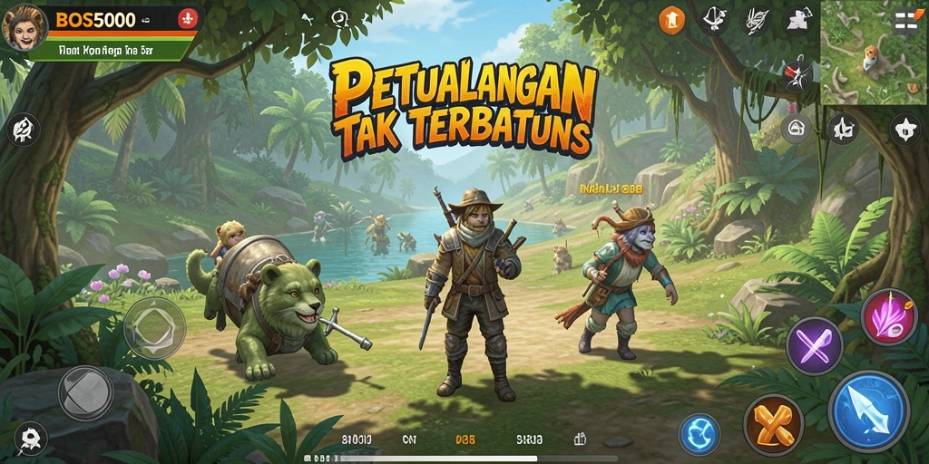 Gameplay mendebarkan di dunia BOS5000 penuh petualangan.