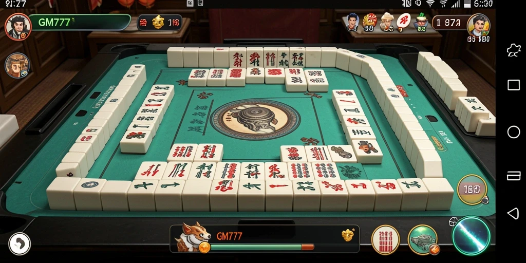 Tampilan gameplay seru dalam permainan Mahjong GM777 dengan grafis yang menawan.