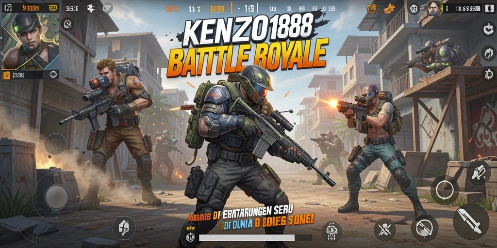 Tangkapan layar dari gameplay seru KENZO188 di arena Battle Royale.