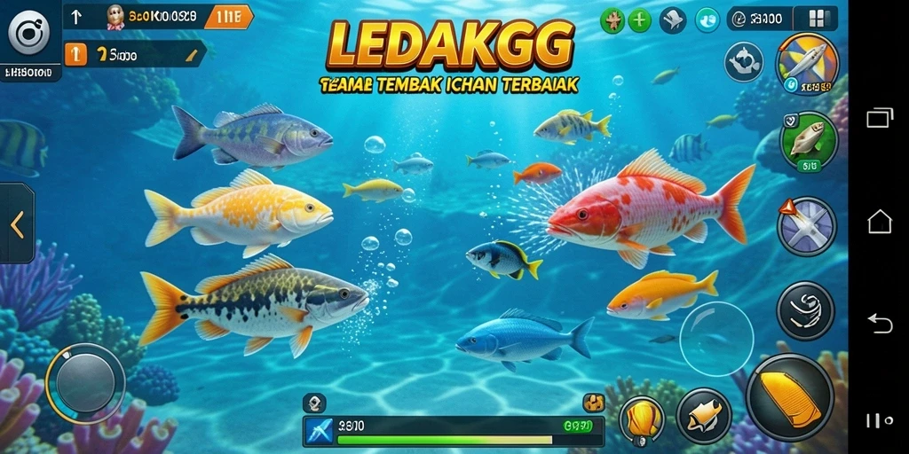 Menampilkan gameplay seru Tembak Ikan di LEDAKGG.