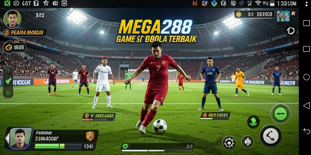 Screenshot MEGA288 menampilkan aksi sepak bola yang mendebarkan dan grafis memukau.