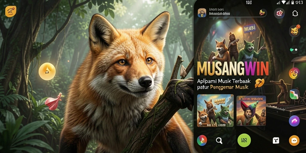 Tangkapan layar MUSANGWIN menampilkan antarmuka aplikasi dengan fitur musik interaktif.