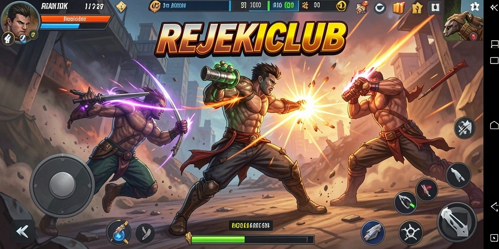 Tampilkan aksi epik dalam permainan REJEKICLUB.